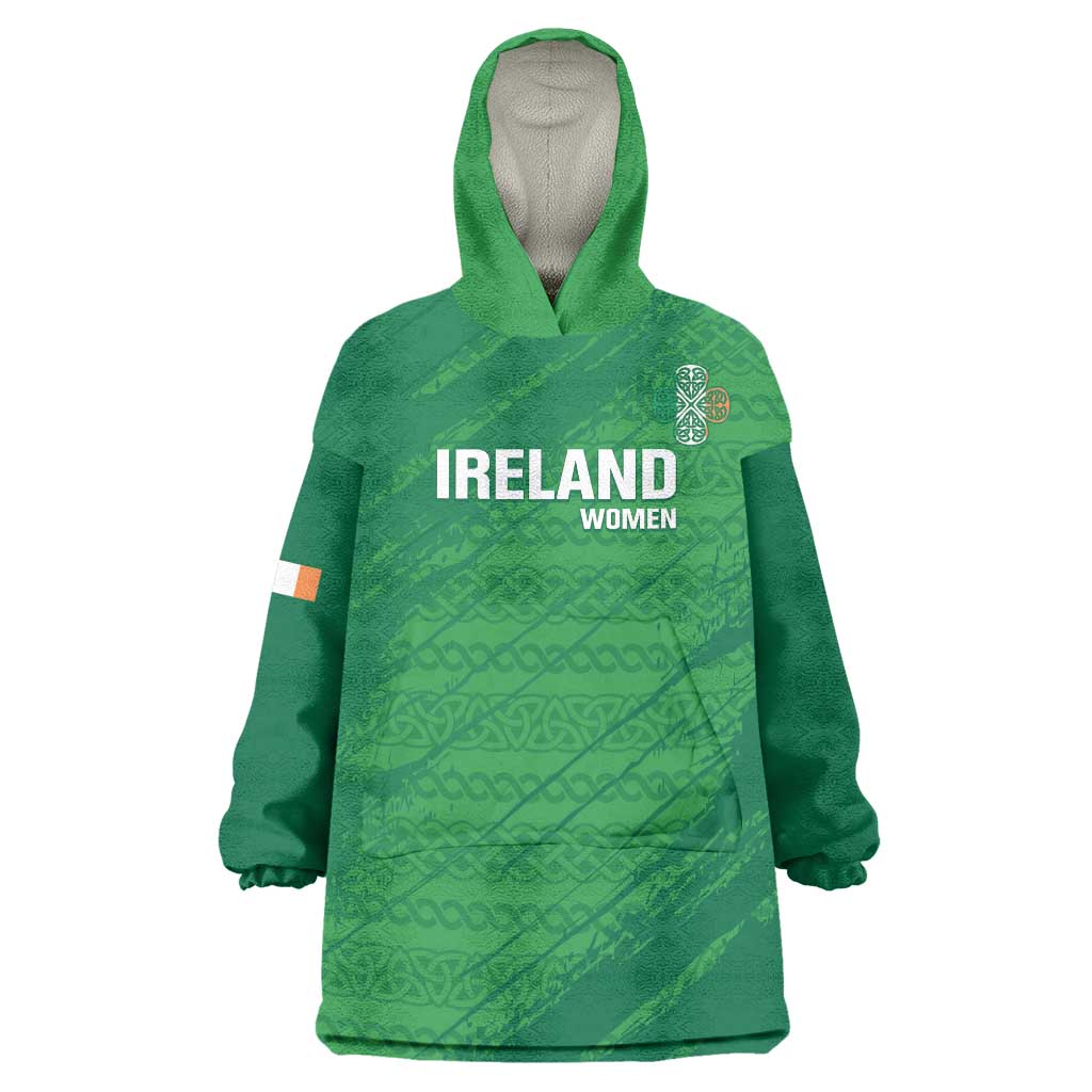 Custom Ireland Cricket Wearable Blanket Hoodie Irish Celtic Knot - National Color - Vibe Hoodie Shop