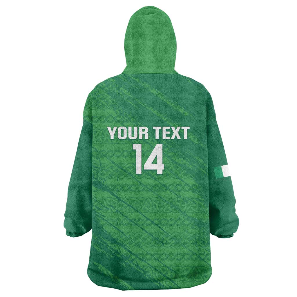 Custom Ireland Cricket Wearable Blanket Hoodie Irish Celtic Knot - National Color - Vibe Hoodie Shop