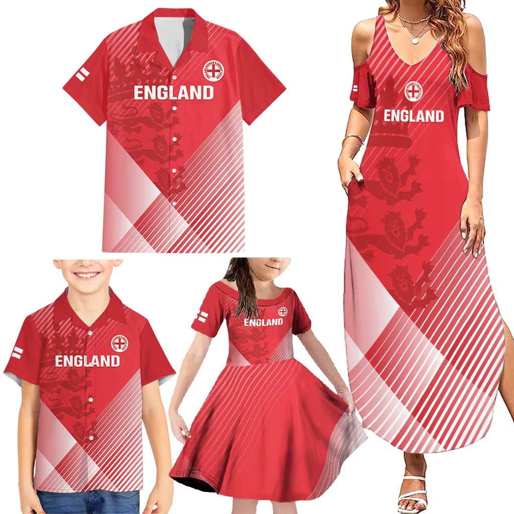 Custom England Cricket Family Matching Summer Maxi Dress and Hawaiian Shirt Go Champions Sporty Style