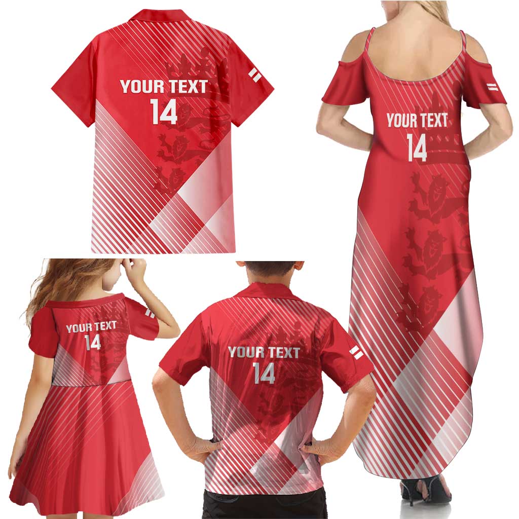 Custom England Cricket Family Matching Summer Maxi Dress and Hawaiian Shirt Go Champions Sporty Style