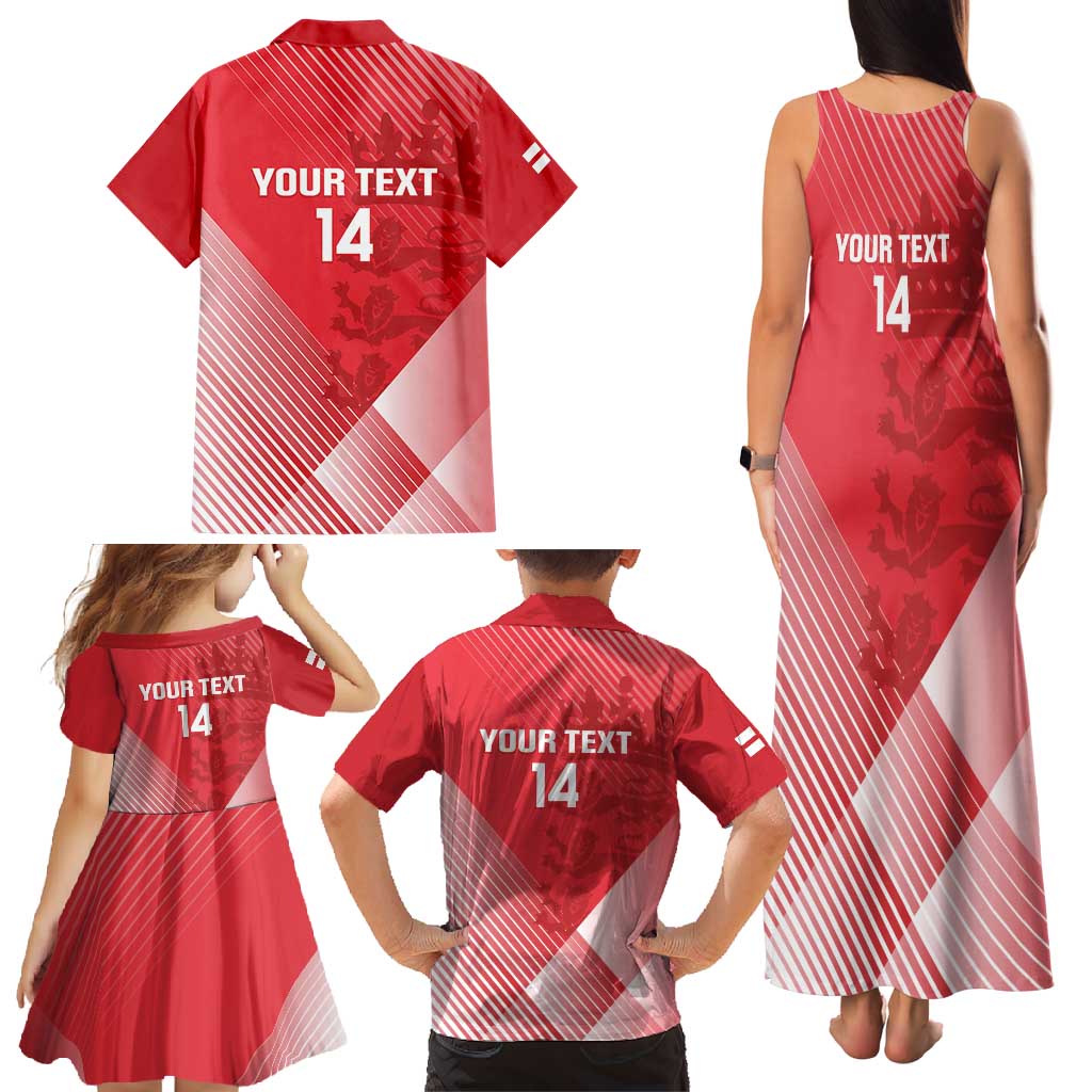 Custom England Cricket Family Matching Tank Maxi Dress and Hawaiian Shirt Go Champions Sporty Style