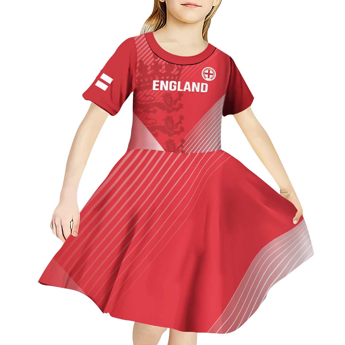 Custom England Cricket Kid Short Sleeve Dress Go Champions Sporty Style - Vibe Hoodie Shop