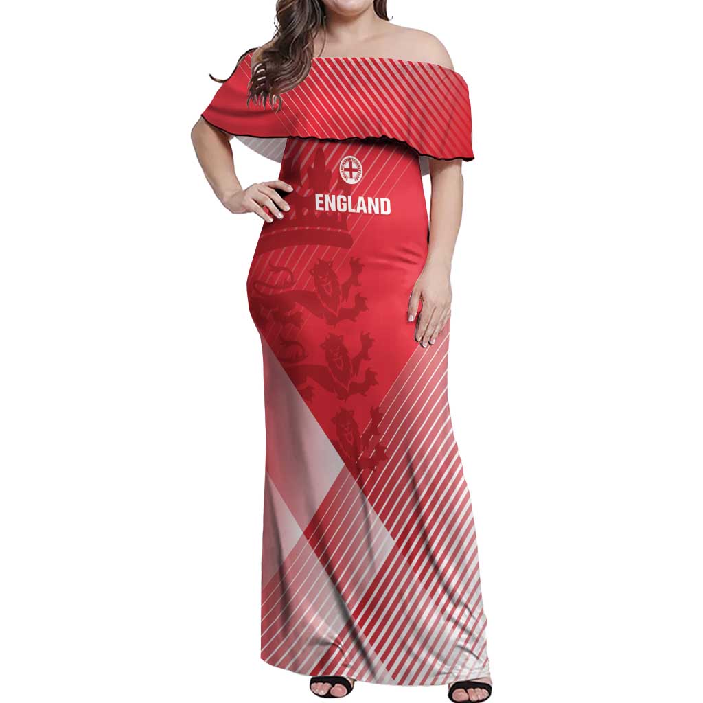 Custom England Cricket Off Shoulder Maxi Dress Go Champions Sporty Style