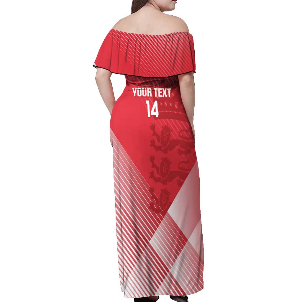 Custom England Cricket Off Shoulder Maxi Dress Go Champions Sporty Style