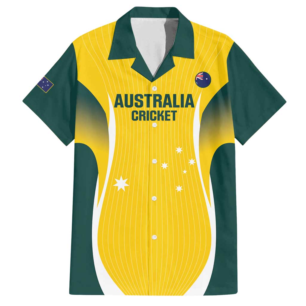 Custom Australia Cricket Family Matching Long Sleeve Bodycon Dress and Hawaiian Shirt Go Champions Aussie