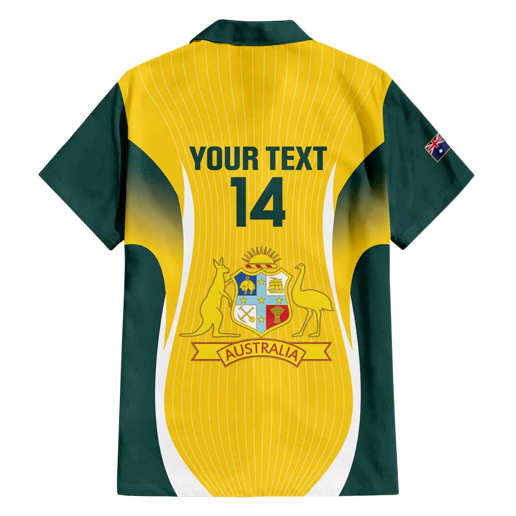 Custom Australia Cricket Family Matching Long Sleeve Bodycon Dress and Hawaiian Shirt Go Champions Aussie