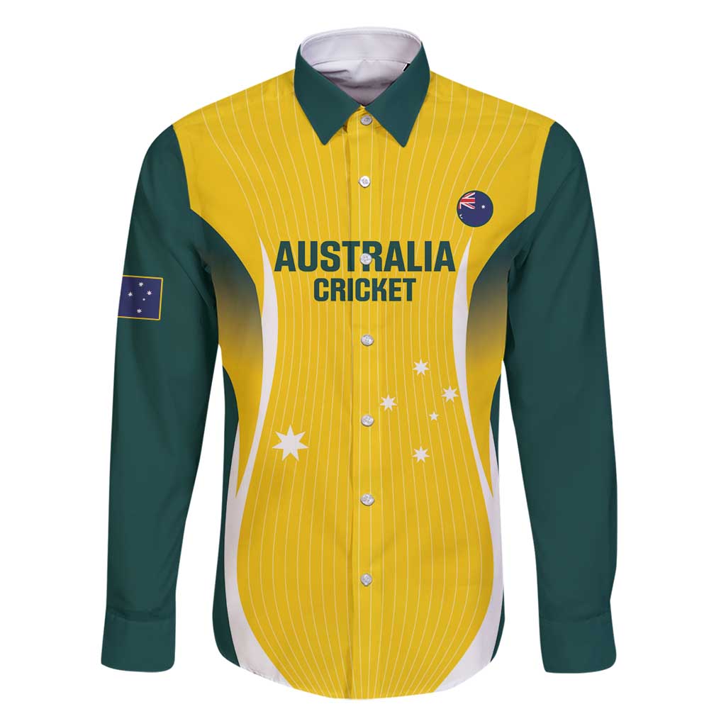 Custom Australia Cricket Family Matching Long Sleeve Bodycon Dress and Hawaiian Shirt Go Champions Aussie