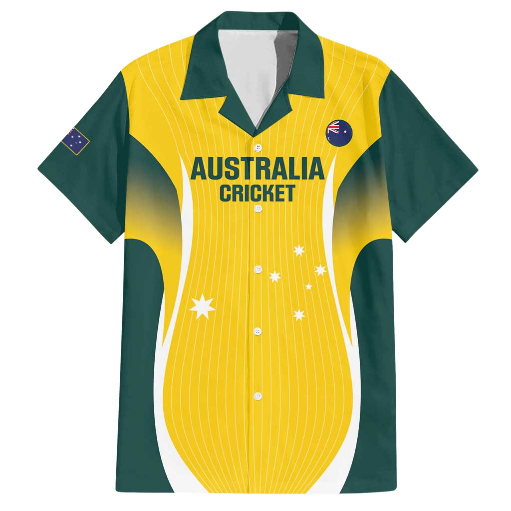 Custom Australia Cricket Family Matching Short Sleeve Bodycon Dress and Hawaiian Shirt Go Champions Aussie