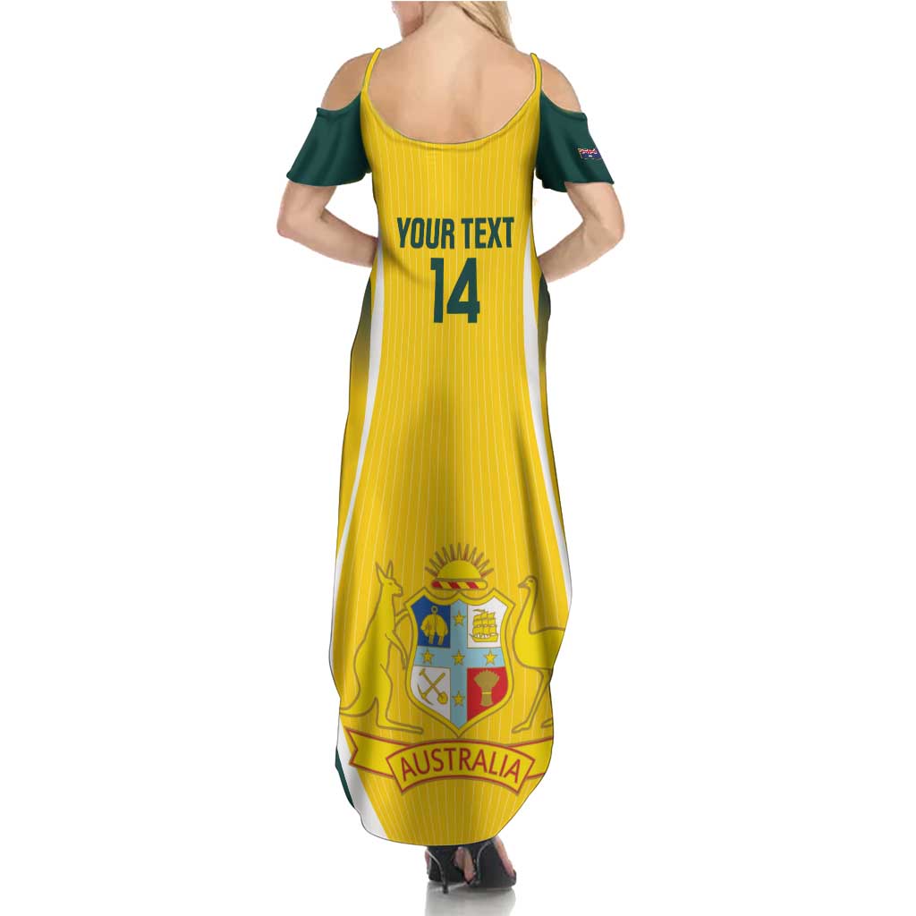 Custom Australia Cricket Family Matching Summer Maxi Dress and Hawaiian Shirt Go Champions Aussie