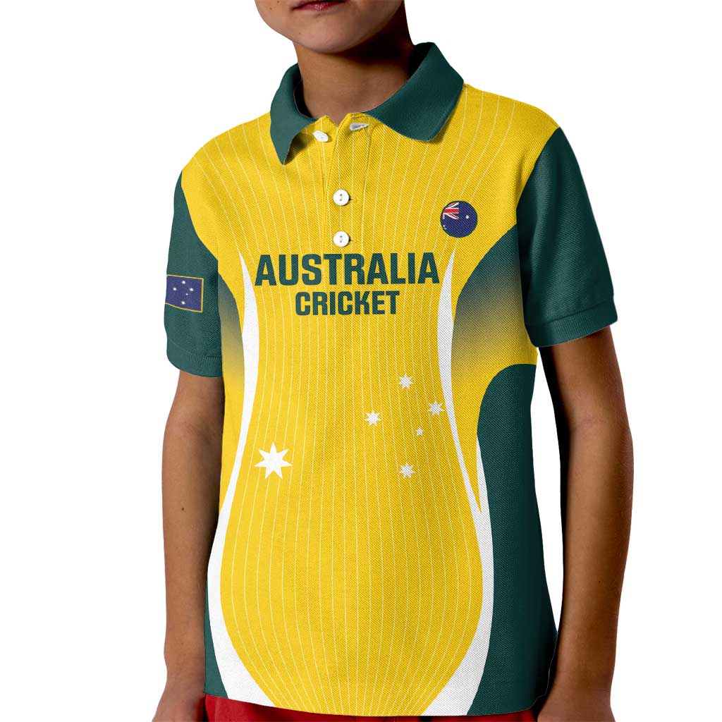 Custom Australia Cricket Kid Polo Shirt Go Champions Aussie - Vibe Hoodie Shop