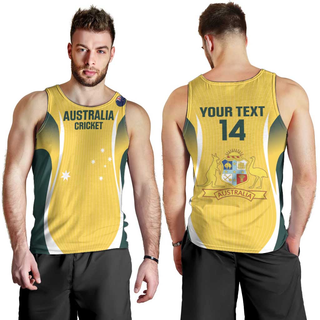 Custom Australia Cricket Men Tank Top Go Champions Aussie - Vibe Hoodie Shop