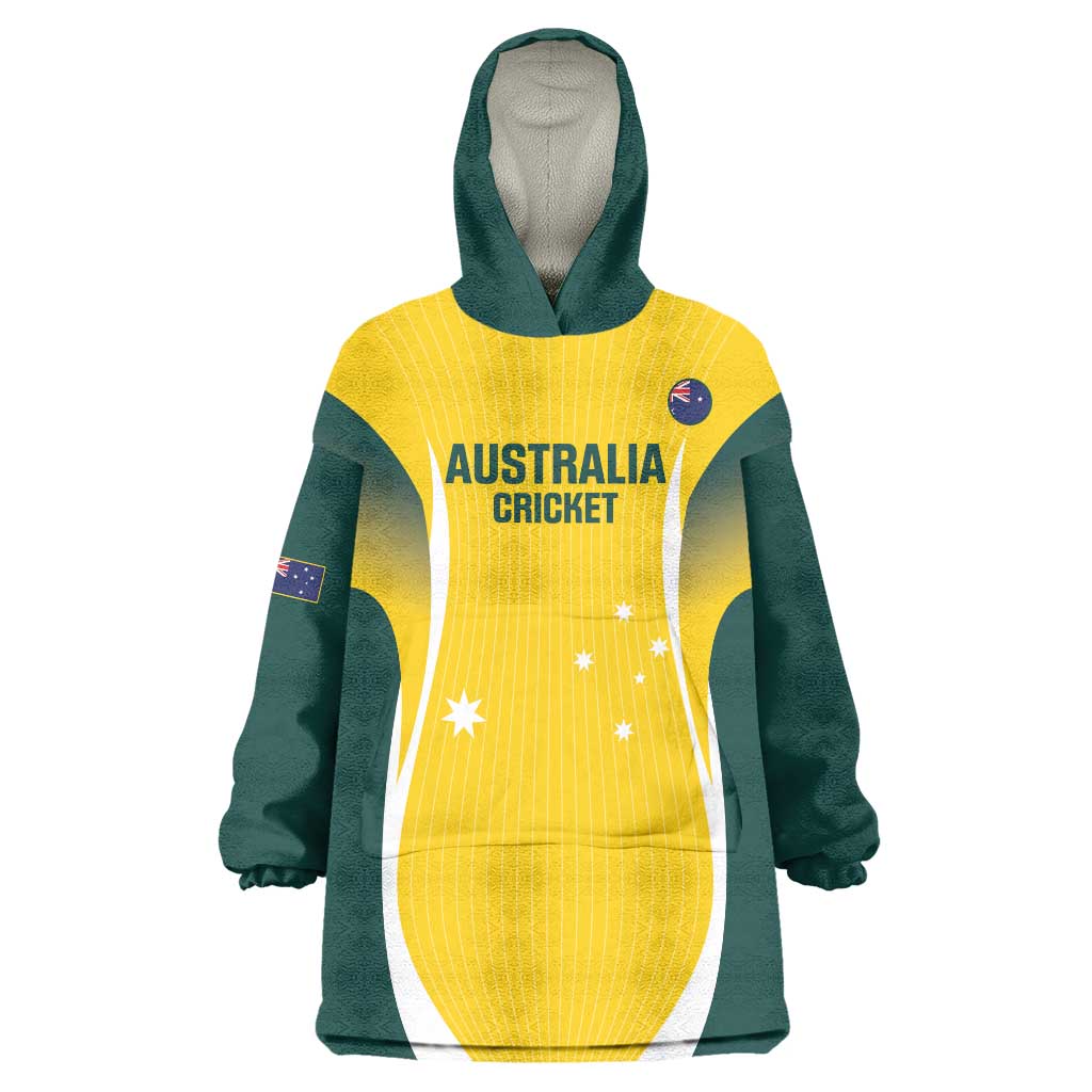 Custom Australia Cricket Wearable Blanket Hoodie Go Champions Aussie - Vibe Hoodie Shop