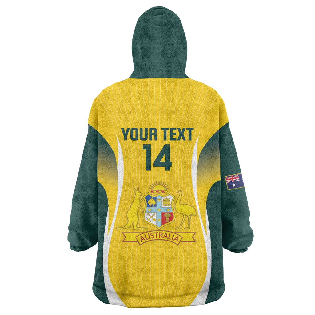 Custom Australia Cricket Wearable Blanket Hoodie Go Champions Aussie - Vibe Hoodie Shop