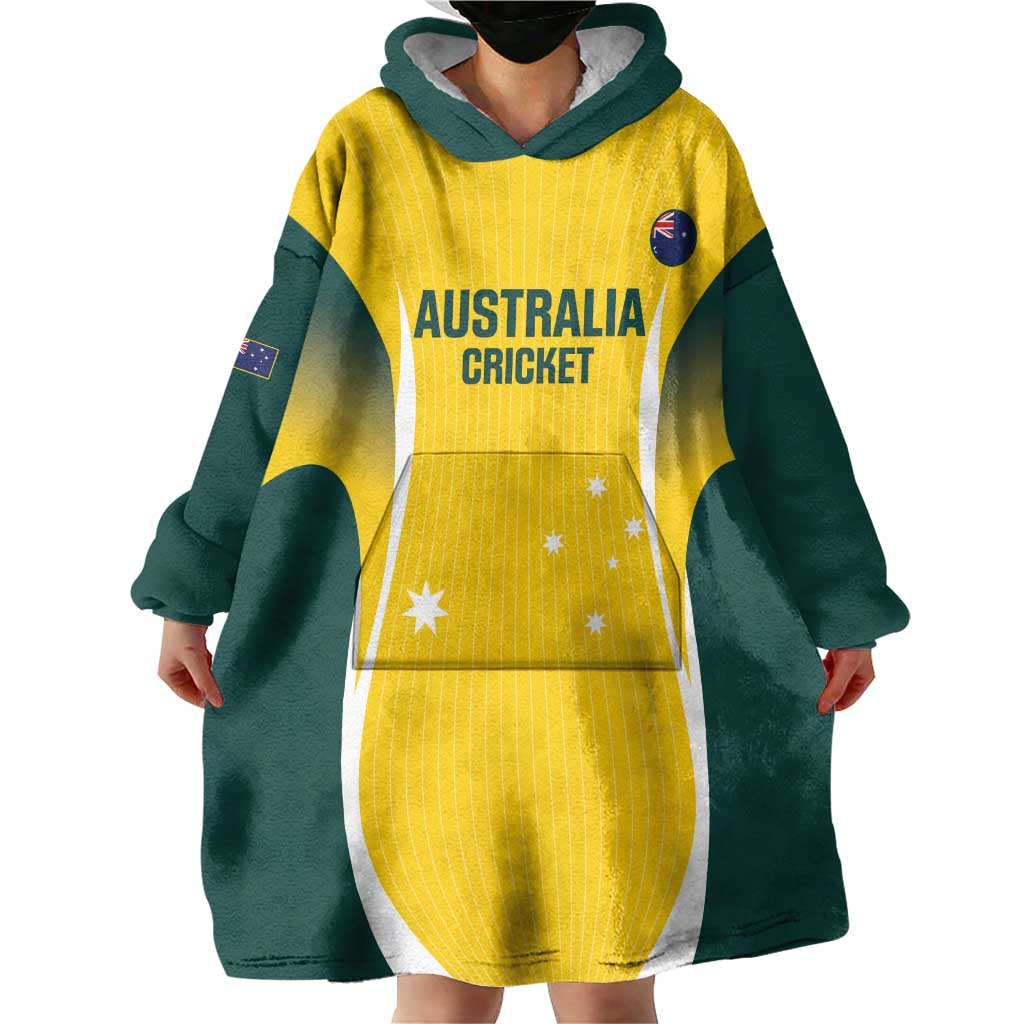 Custom Australia Cricket Wearable Blanket Hoodie Go Champions Aussie - Vibe Hoodie Shop