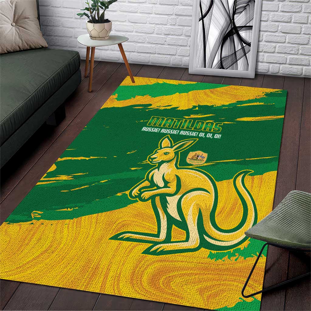 Australia Soccer Area Rug 2025 Go Matildas Marble Grunge Style - Vibe Hoodie Shop