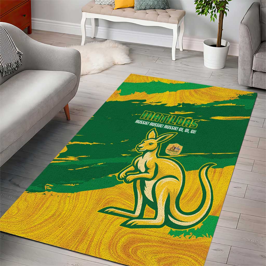 Australia Soccer Area Rug 2025 Go Matildas Marble Grunge Style - Vibe Hoodie Shop