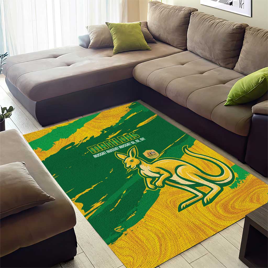 Australia Soccer Area Rug 2025 Go Matildas Marble Grunge Style - Vibe Hoodie Shop