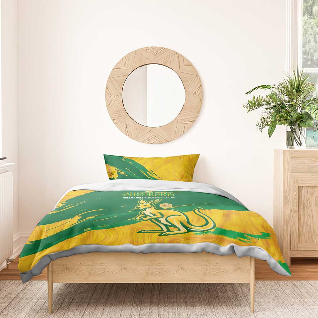 Australia Soccer Bedding Set 2025 Go Matildas Marble Grunge Style - Vibe Hoodie Shop