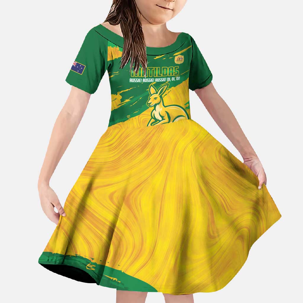 Custom Australia Soccer Family Matching Long Sleeve Bodycon Dress and Hawaiian Shirt 2025 Go Matildas Marble Grunge Style