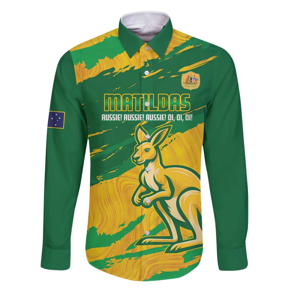 Custom Australia Soccer Family Matching Long Sleeve Bodycon Dress and Hawaiian Shirt 2025 Go Matildas Marble Grunge Style