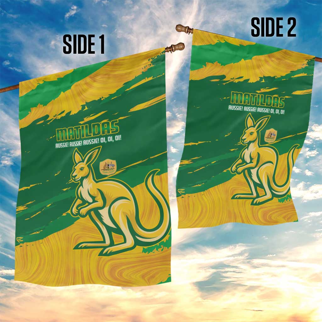 Australia Soccer Garden Flag 2025 Go Matildas Marble Grunge Style - Vibe Hoodie Shop