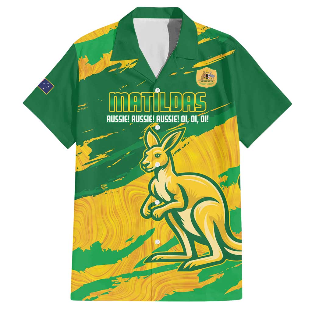 Custom Australia Soccer Hawaiian Shirt 2025 Go Matildas Marble Grunge Style - Vibe Hoodie Shop