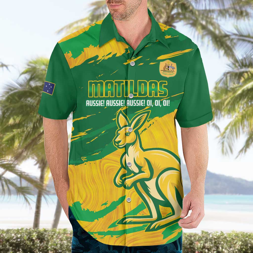 Custom Australia Soccer Hawaiian Shirt 2025 Go Matildas Marble Grunge Style - Vibe Hoodie Shop