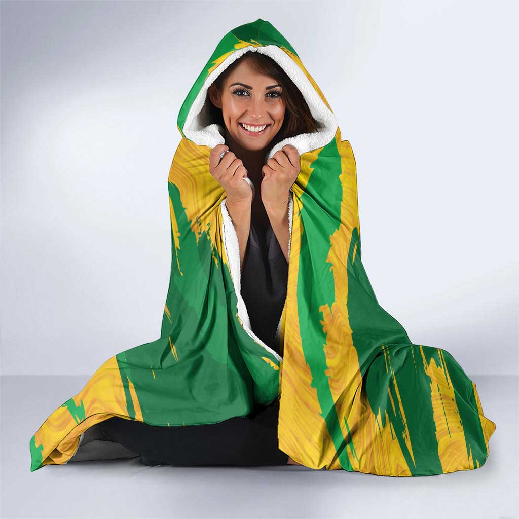 Australia Soccer Hooded Blanket 2025 Go Matildas Marble Grunge Style