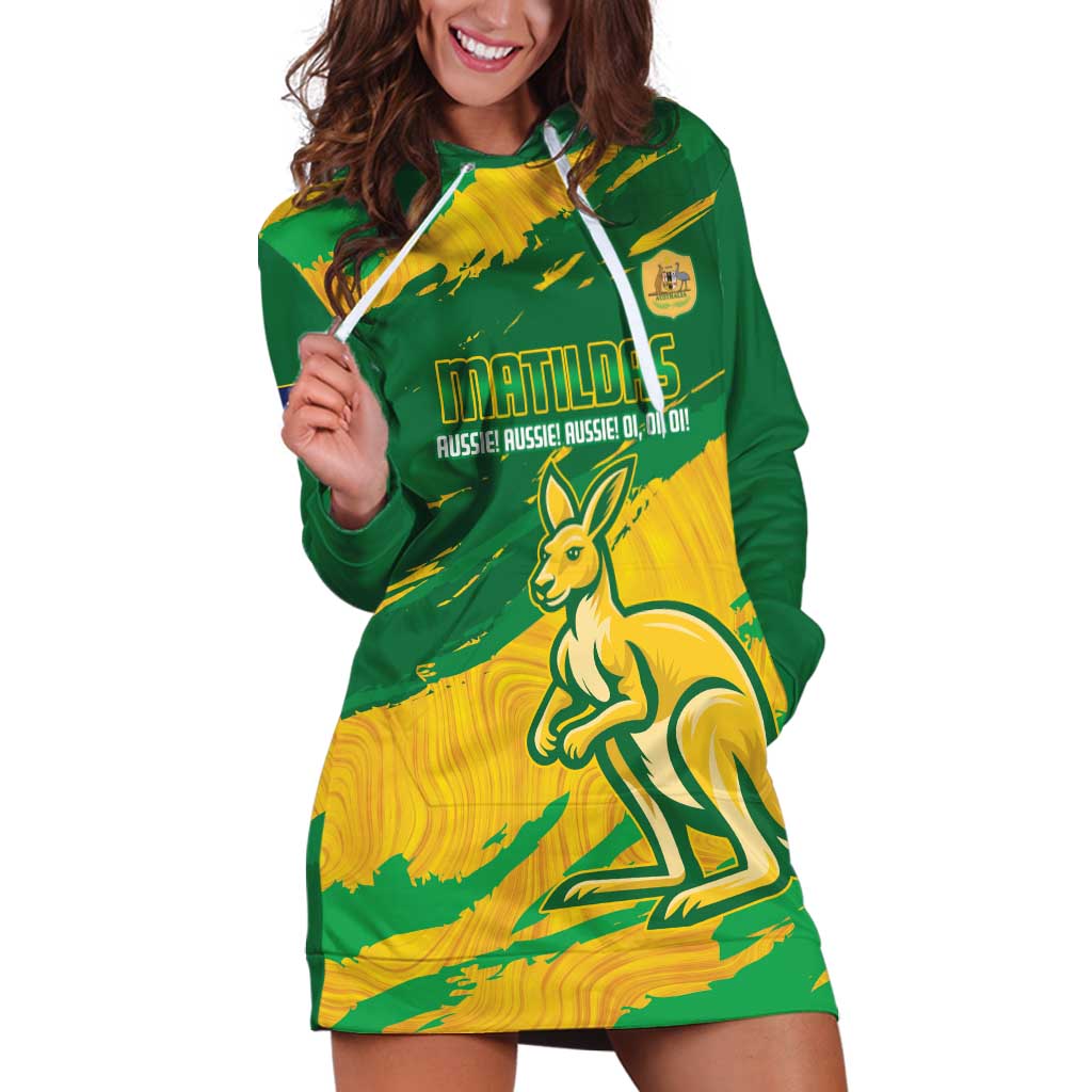 Custom Australia Soccer Hoodie Dress 2025 Go Matildas Marble Grunge Style - Vibe Hoodie Shop