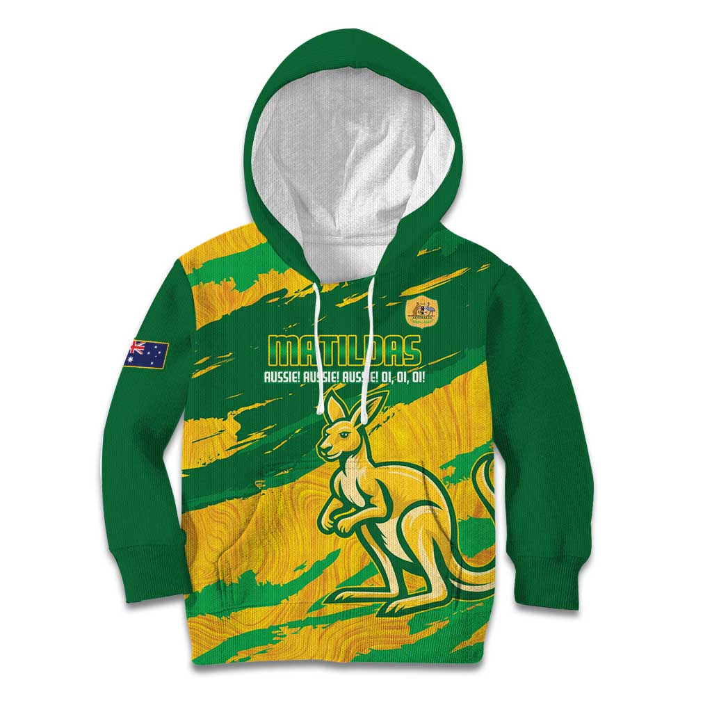 Custom Australia Soccer Kid Hoodie 2025 Go Matildas Marble Grunge Style - Vibe Hoodie Shop