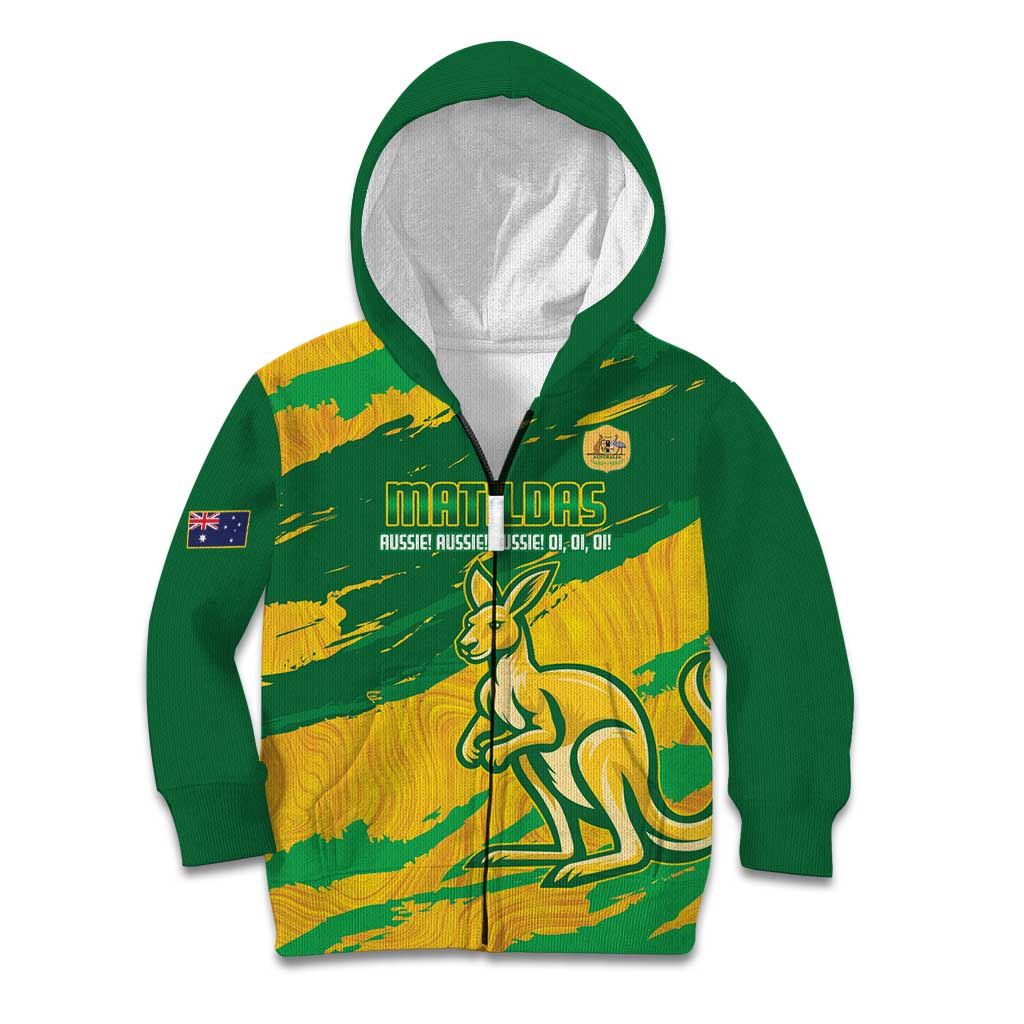 Custom Australia Soccer Kid Hoodie 2025 Go Matildas Marble Grunge Style - Vibe Hoodie Shop