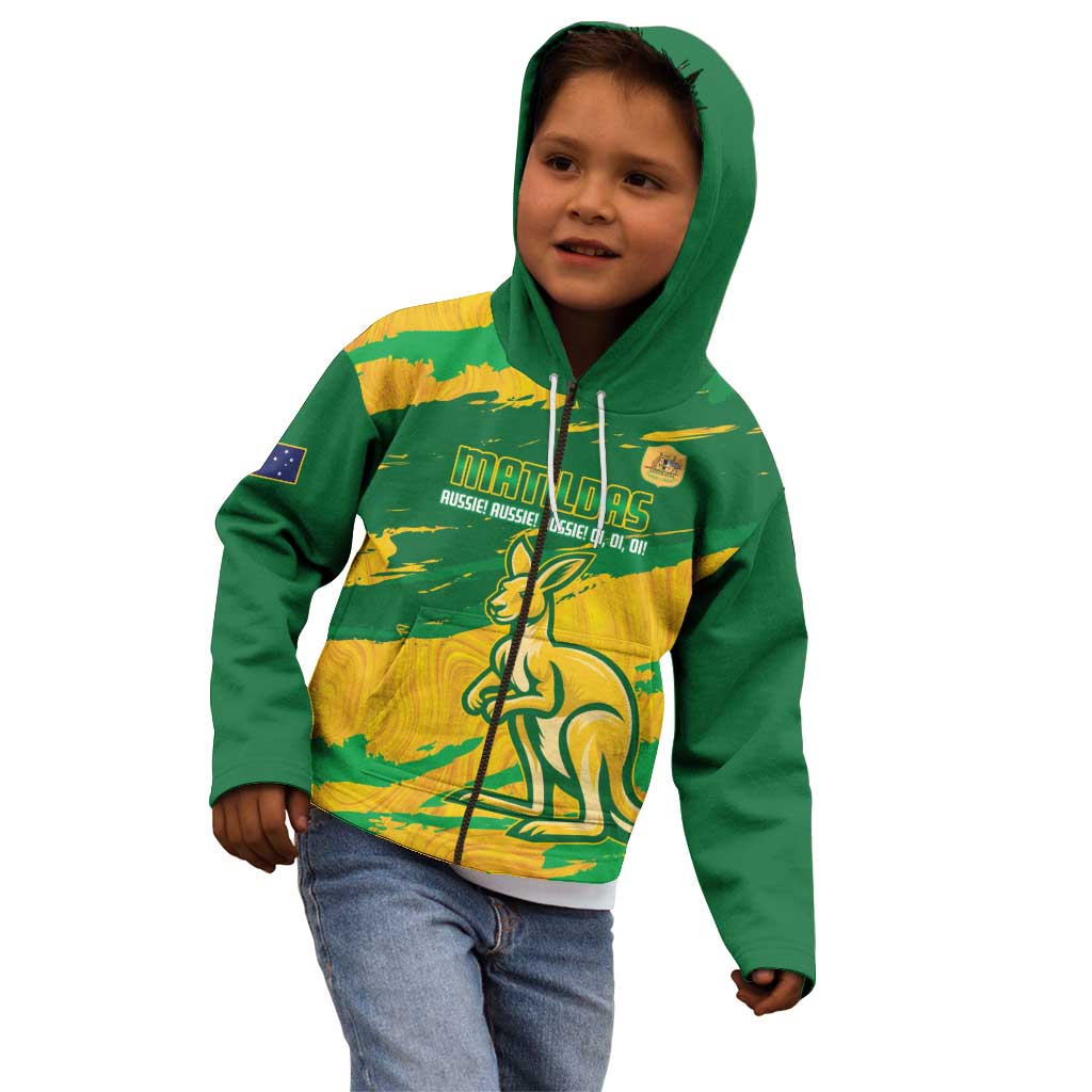 Custom Australia Soccer Kid Hoodie 2025 Go Matildas Marble Grunge Style - Vibe Hoodie Shop