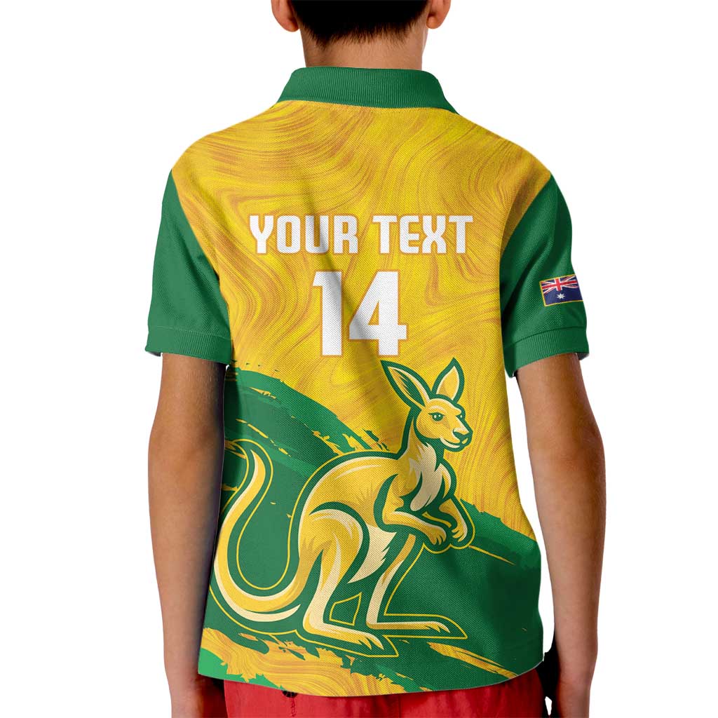 Custom Australia Soccer Kid Polo Shirt 2025 Go Matildas Marble Grunge Style - Vibe Hoodie Shop