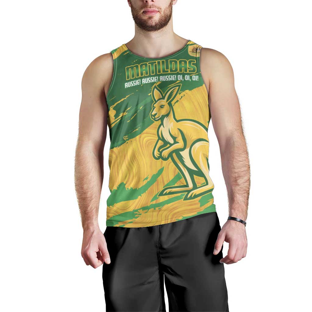 Custom Australia Soccer Men Tank Top 2025 Go Matildas Marble Grunge Style - Vibe Hoodie Shop