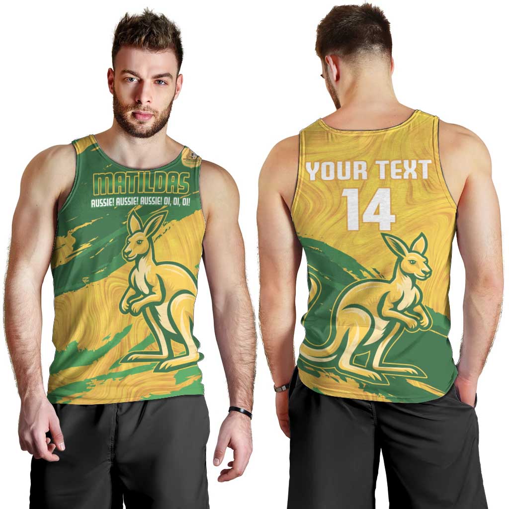 Custom Australia Soccer Men Tank Top 2025 Go Matildas Marble Grunge Style - Vibe Hoodie Shop