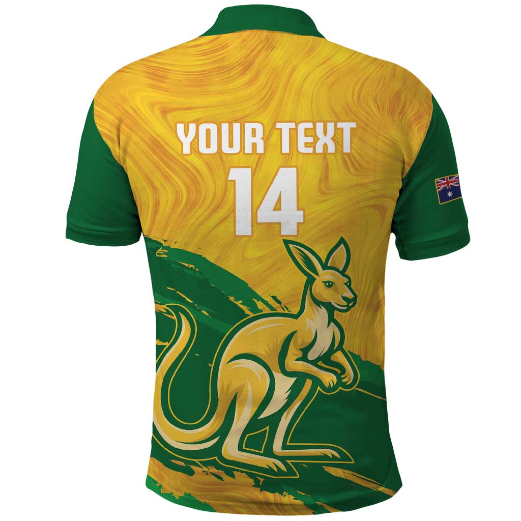 Custom Australia Soccer Polo Shirt 2025 Go Matildas Marble Grunge Style - Vibe Hoodie Shop