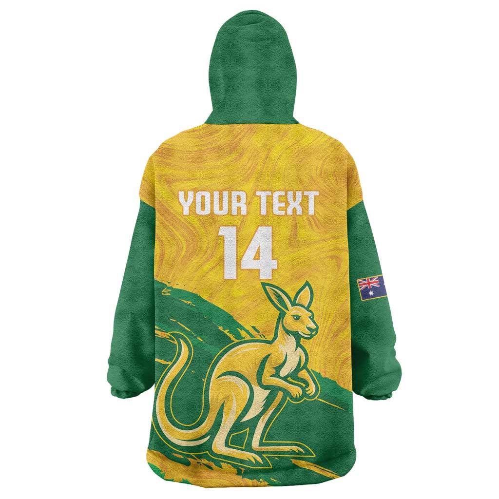 Custom Australia Soccer Wearable Blanket Hoodie 2025 Go Matildas Marble Grunge Style - Vibe Hoodie Shop