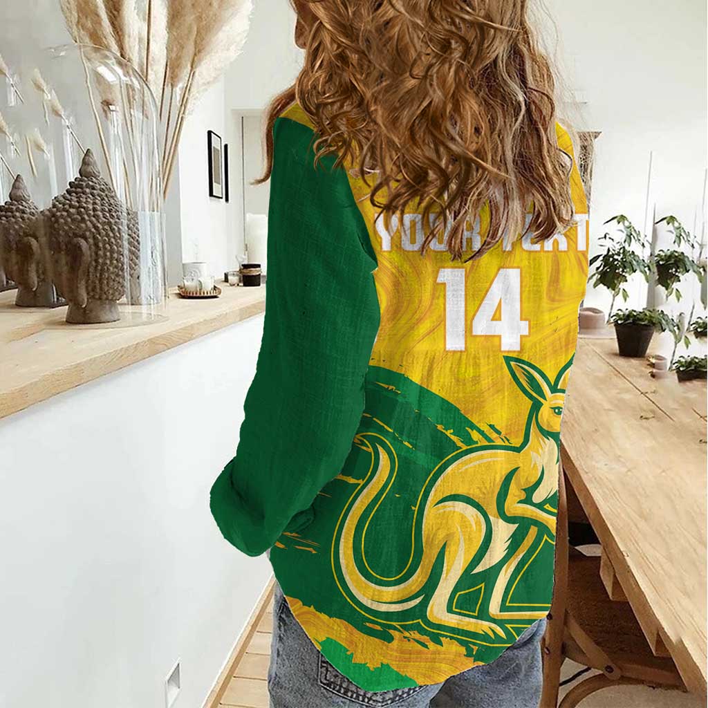 Custom Australia Soccer Women Casual Shirt 2025 Go Matildas Marble Grunge Style - Vibe Hoodie Shop