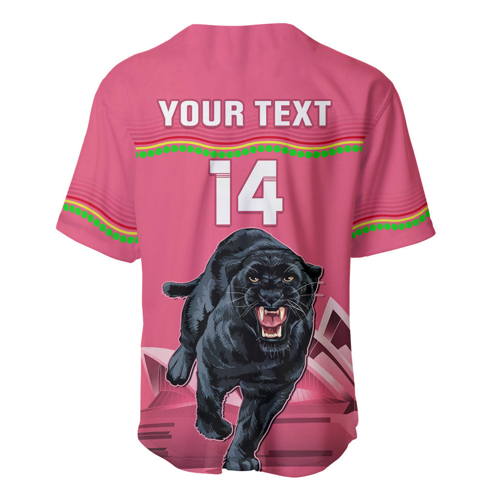 Custom Australia Day Panthers Baseball Jersey NRL 2024 Sydney Opera House With Map - Pink - Vibe Hoodie Shop