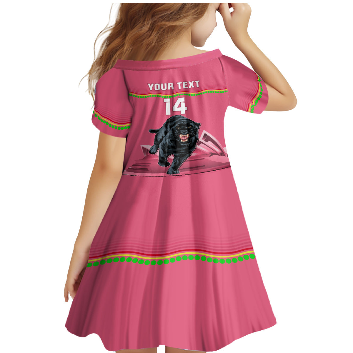 Custom Australia Day Panthers Family Matching Mermaid Dress and Hawaiian Shirt NRL 2024 Sydney Opera House With Map - Pink