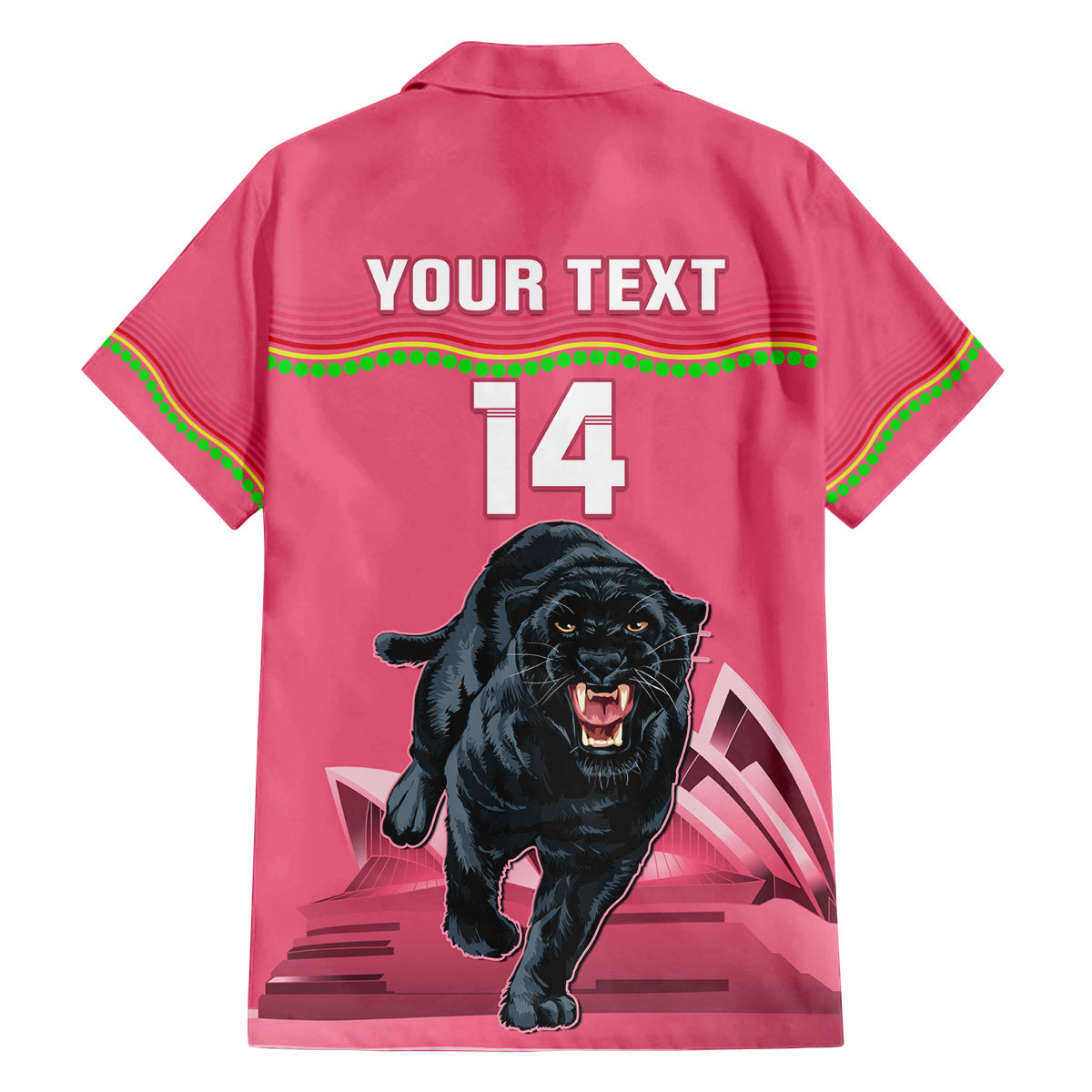 Custom Australia Day Panthers Family Matching Puletasi and Hawaiian Shirt NRL 2024 Sydney Opera House With Map - Pink