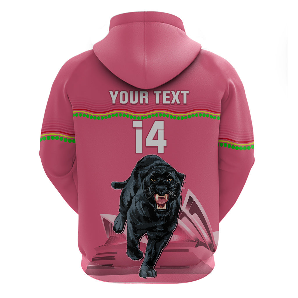 Custom Australia Day Panthers Hoodie NRL 2024 Sydney Opera House With Map - Pink - Vibe Hoodie Shop