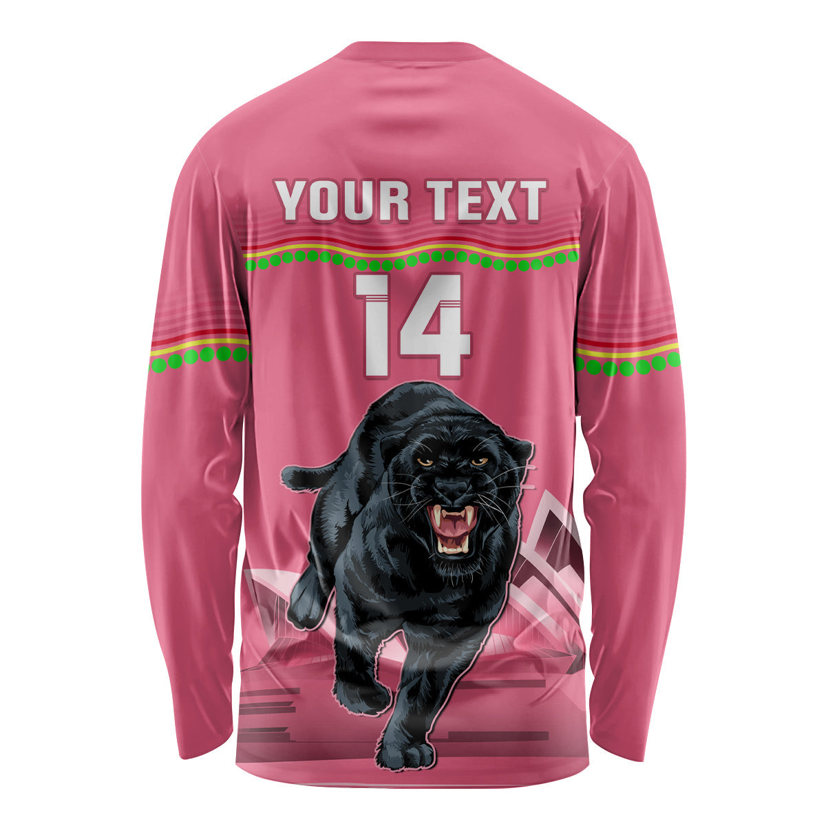 Custom Australia Day Panthers Long Sleeve Shirt NRL 2024 Sydney Opera House With Map - Pink - Vibe Hoodie Shop