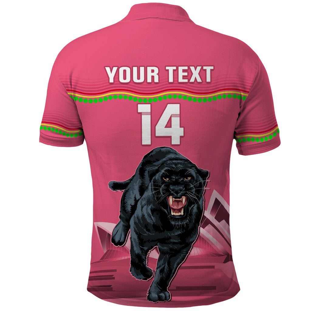 Custom Australia Day Panthers Polo Shirt NRL 2024 Sydney Opera House With Map - Pink - Vibe Hoodie Shop