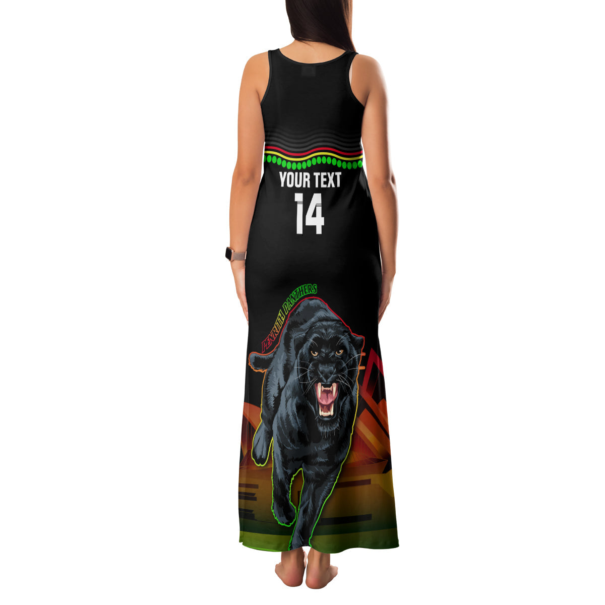 Custom Australia Day Panthers Family Matching Tank Maxi Dress and Hawaiian Shirt NRL 2024 Sydney Opera House With Map - Black