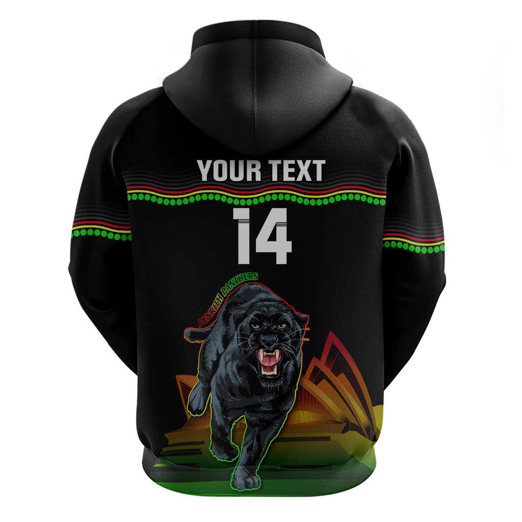 Custom Australia Day Panthers Hoodie NRL 2024 Sydney Opera House With Map - Black - Vibe Hoodie Shop