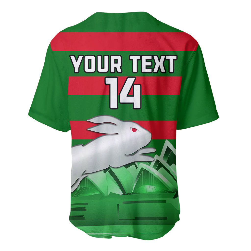 Custom Australia Day Rabbitohs Baseball Jersey NRL 2024 Sydney Opera House With Map - Vibe Hoodie Shop