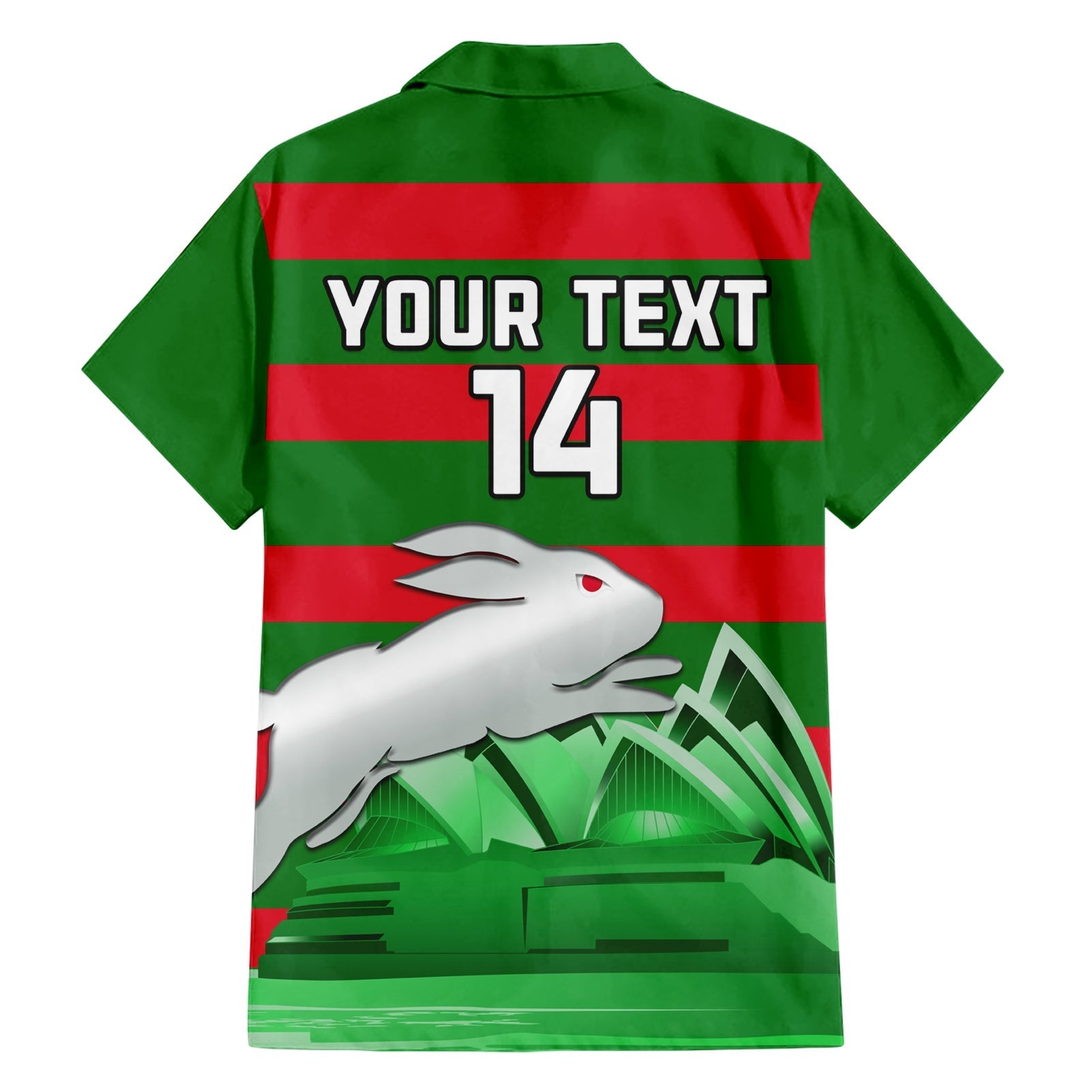 Custom Australia Day Rabbitohs Hawaiian Shirt NRL 2024 Sydney Opera House With Map - Vibe Hoodie Shop