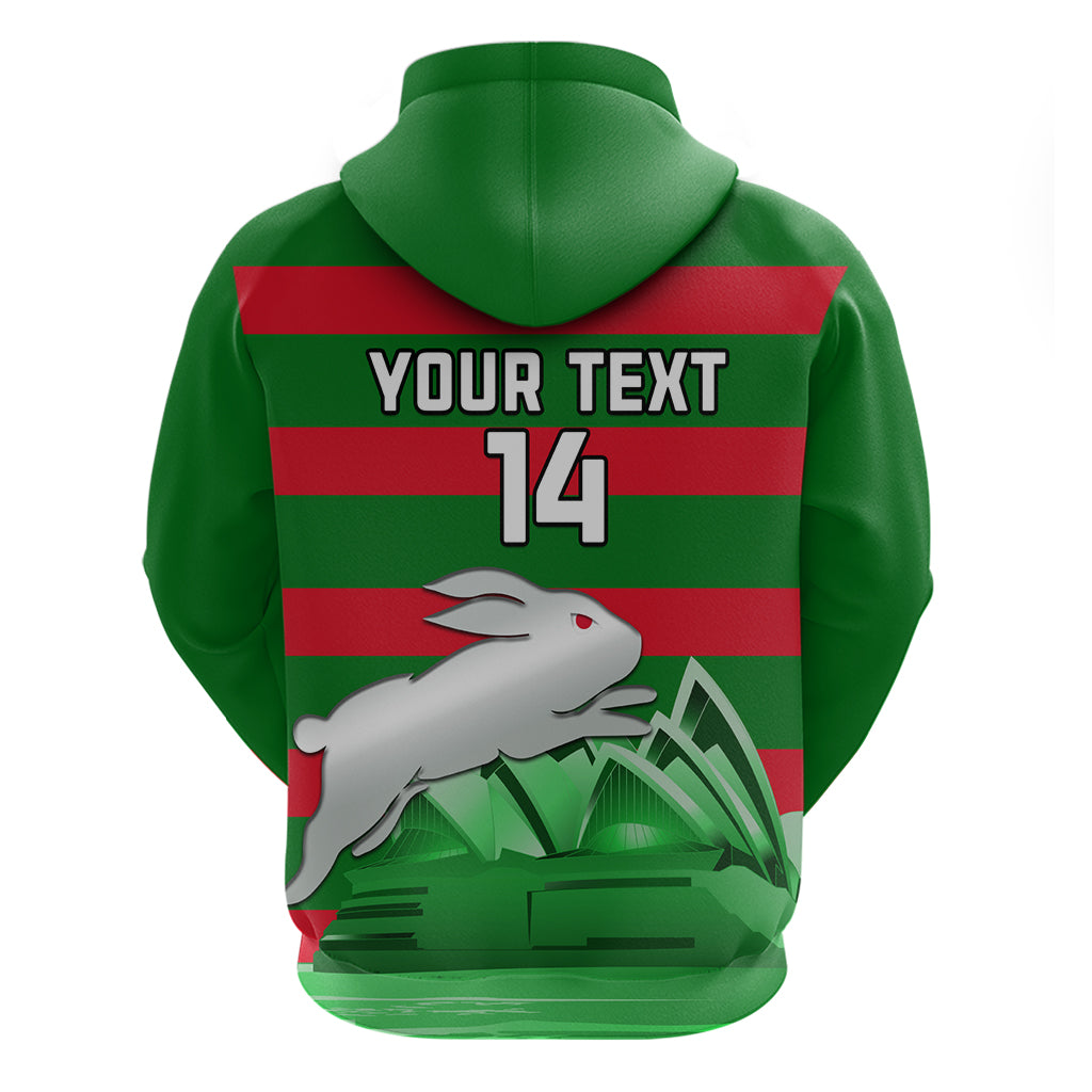 Custom Australia Day Rabbitohs Hoodie NRL 2024 Sydney Opera House With Map - Vibe Hoodie Shop