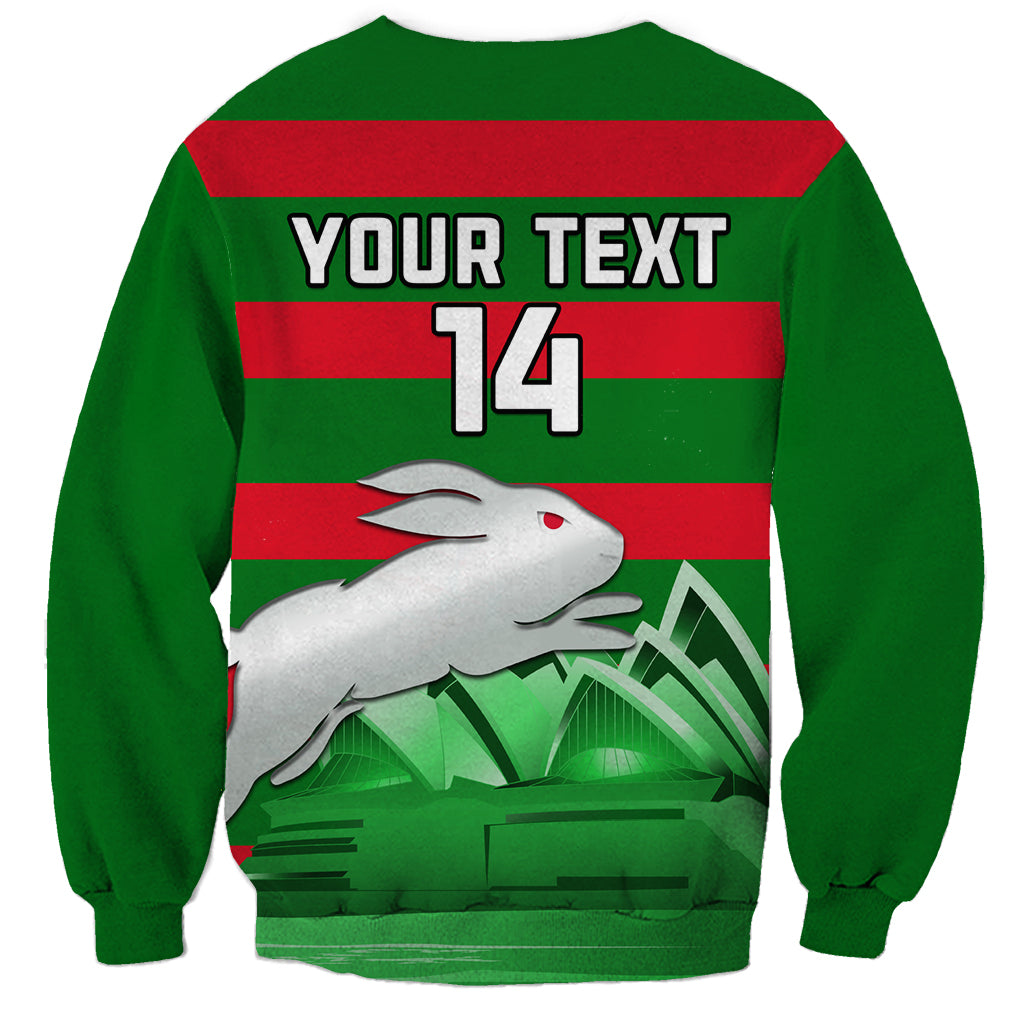 Custom Australia Day Rabbitohs Sweatshirt NRL 2024 Sydney Opera House With Map - Vibe Hoodie Shop